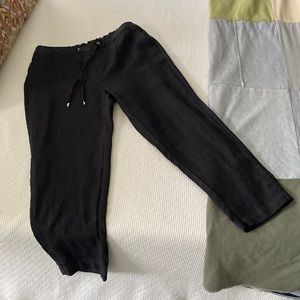 Chico’s Black 100% Linen Pants; Straight leg; Size 1.5 Regilar